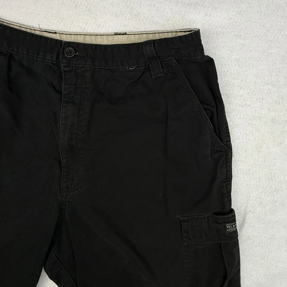 Wrangler Cargo Shorts Mens 40 Black Casual Outdoor Cotton Relaxed Fit